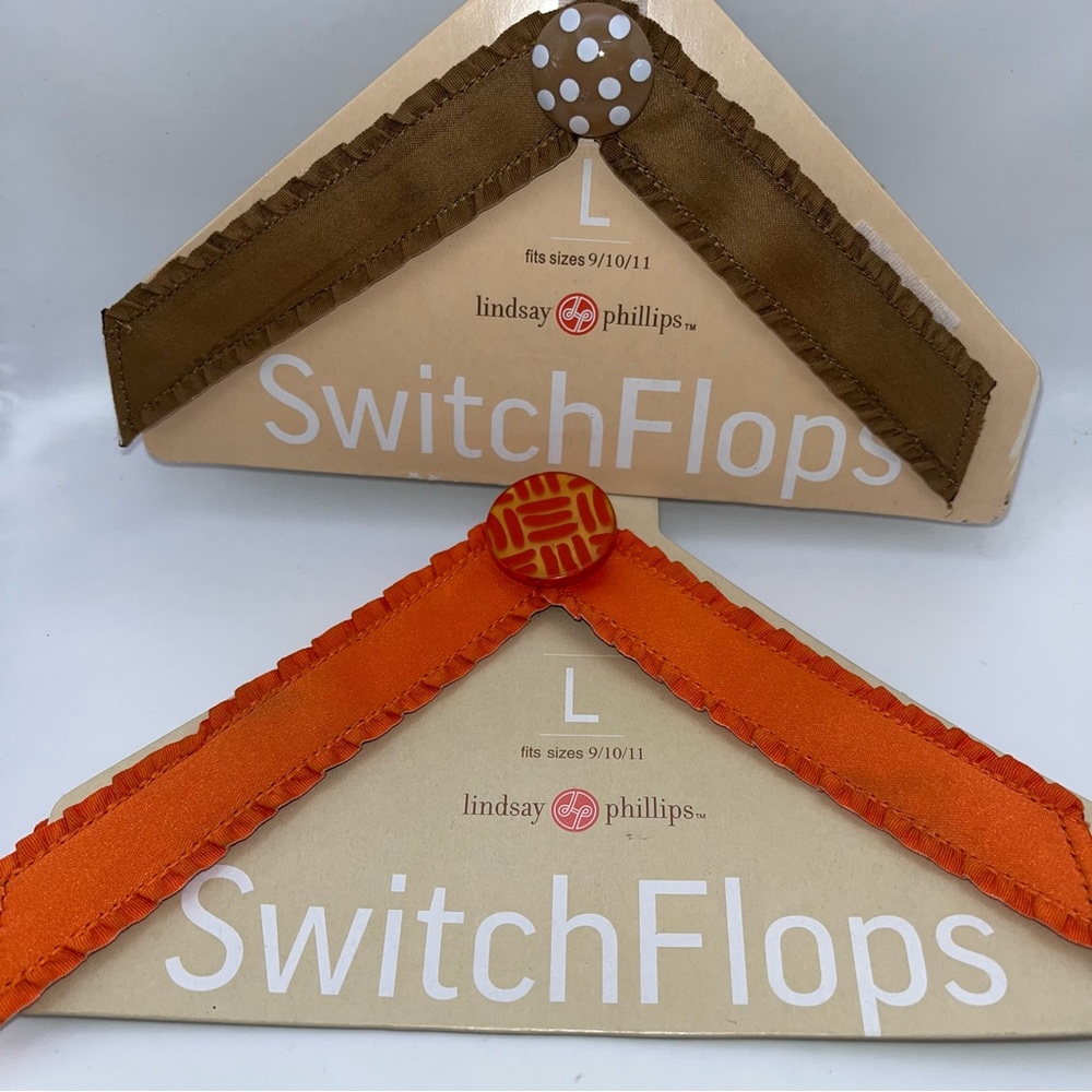 Lindsay Phillips Switch Flops Adrianne & Sharon Straps New on Card Large 9/10/11